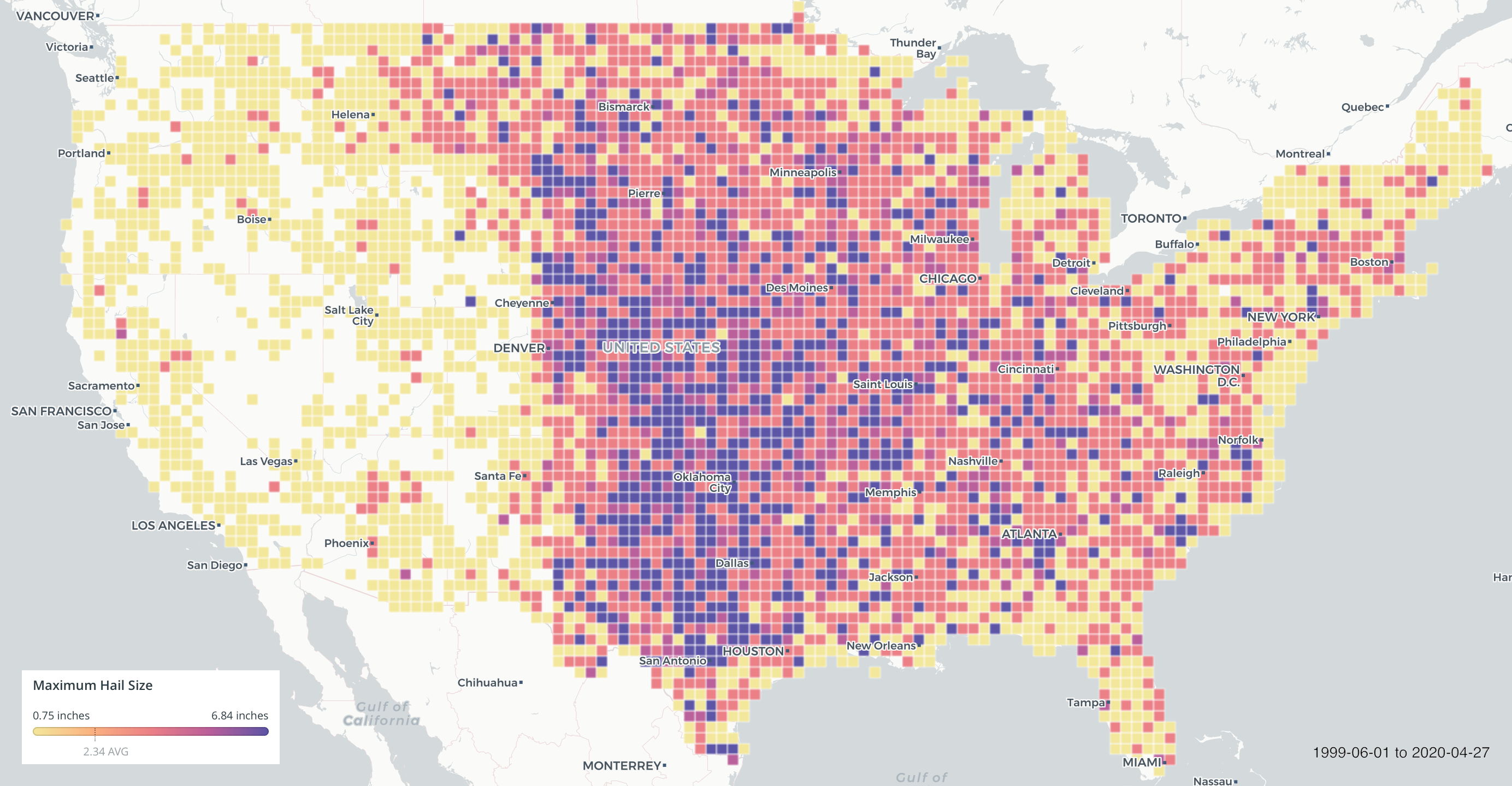 The Handiest Geo Dataset: NOAA Storm Prediction Center Hail Reports ...